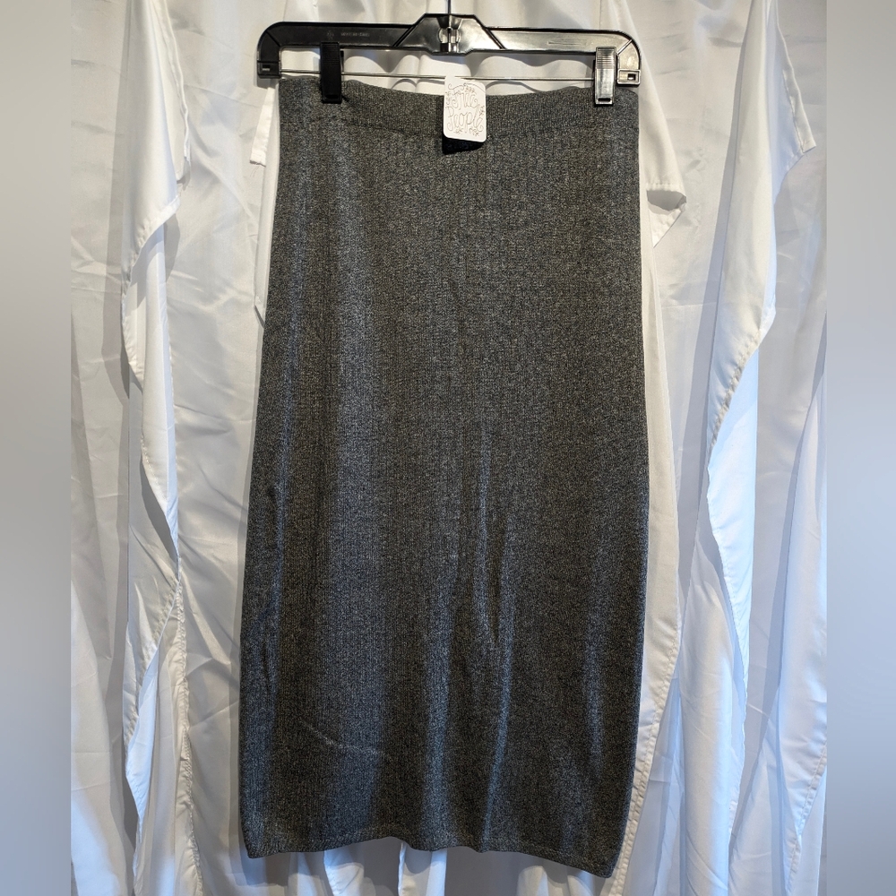 B2 Free People Ribbed Gray Women's Skirt Large NWT